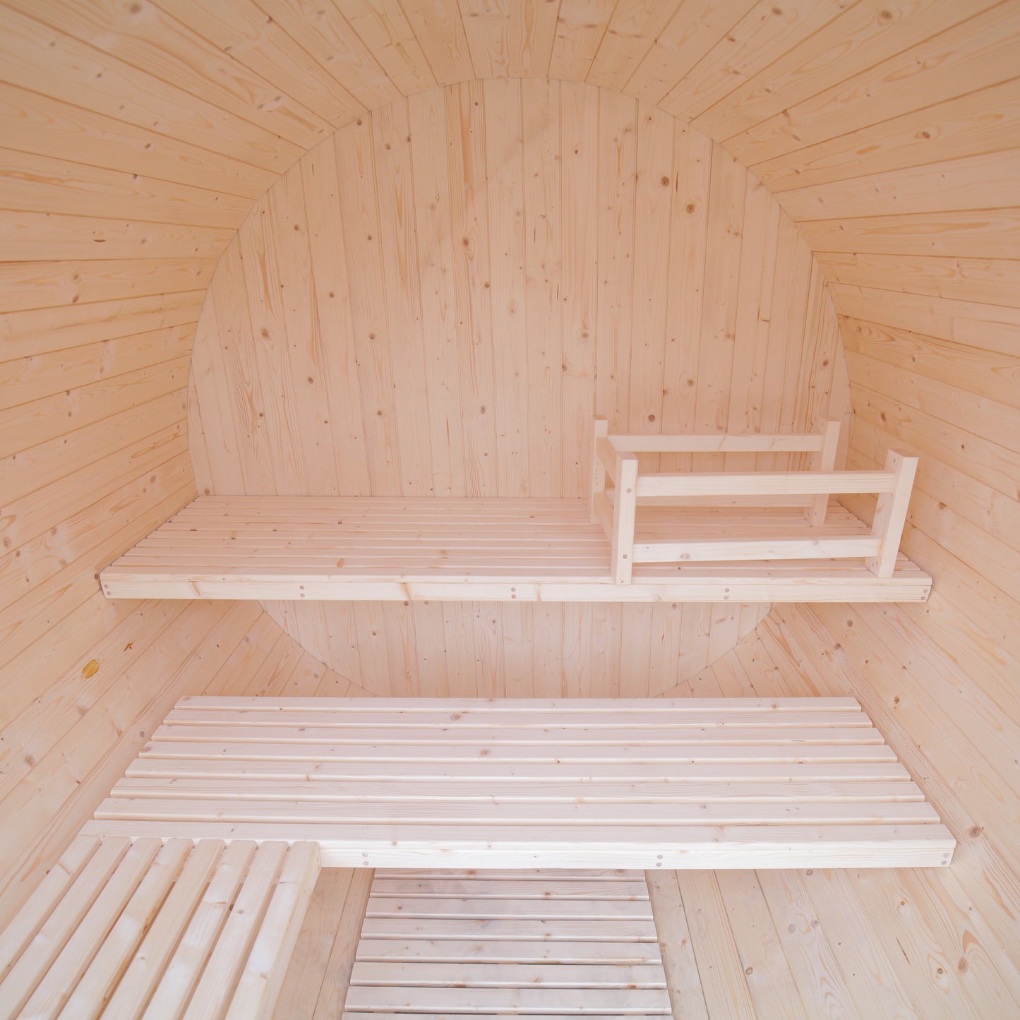 Glass Front Barrel Sauna | Elegant Pine Outdoor Sauna