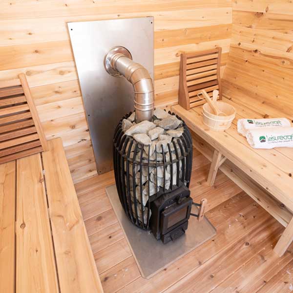 Leisurecraft TimberGlow Sauna Heater with Rocks and flat floor plate