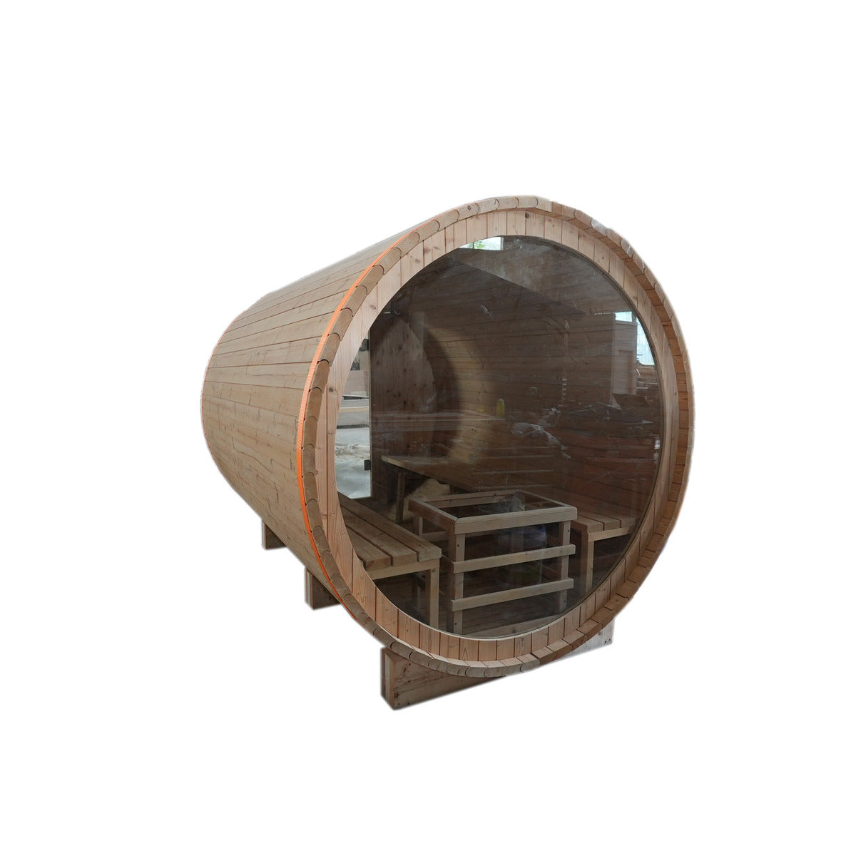 Classic Barrel Sauna | Glass Front & Back Design