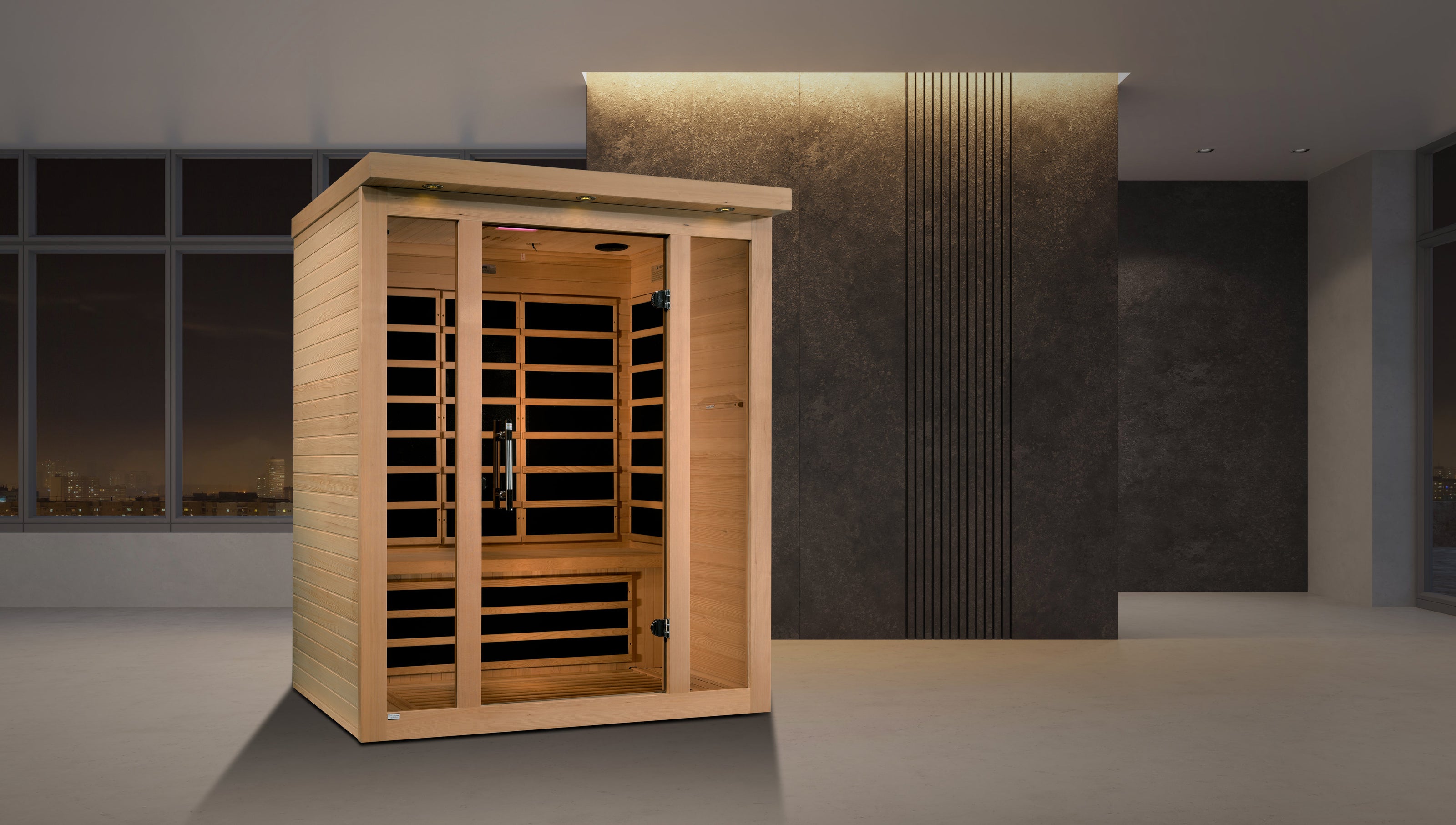 Golden Designs Vila 3 Person Ultra Low EMF Infrared Sauna – DYN-6315-02 Elite