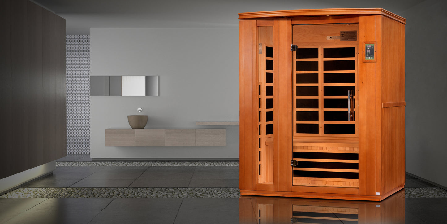Golden Designs Lugano 3 Person Low EMF Infrared Sauna – DYN-6336-02 Elite