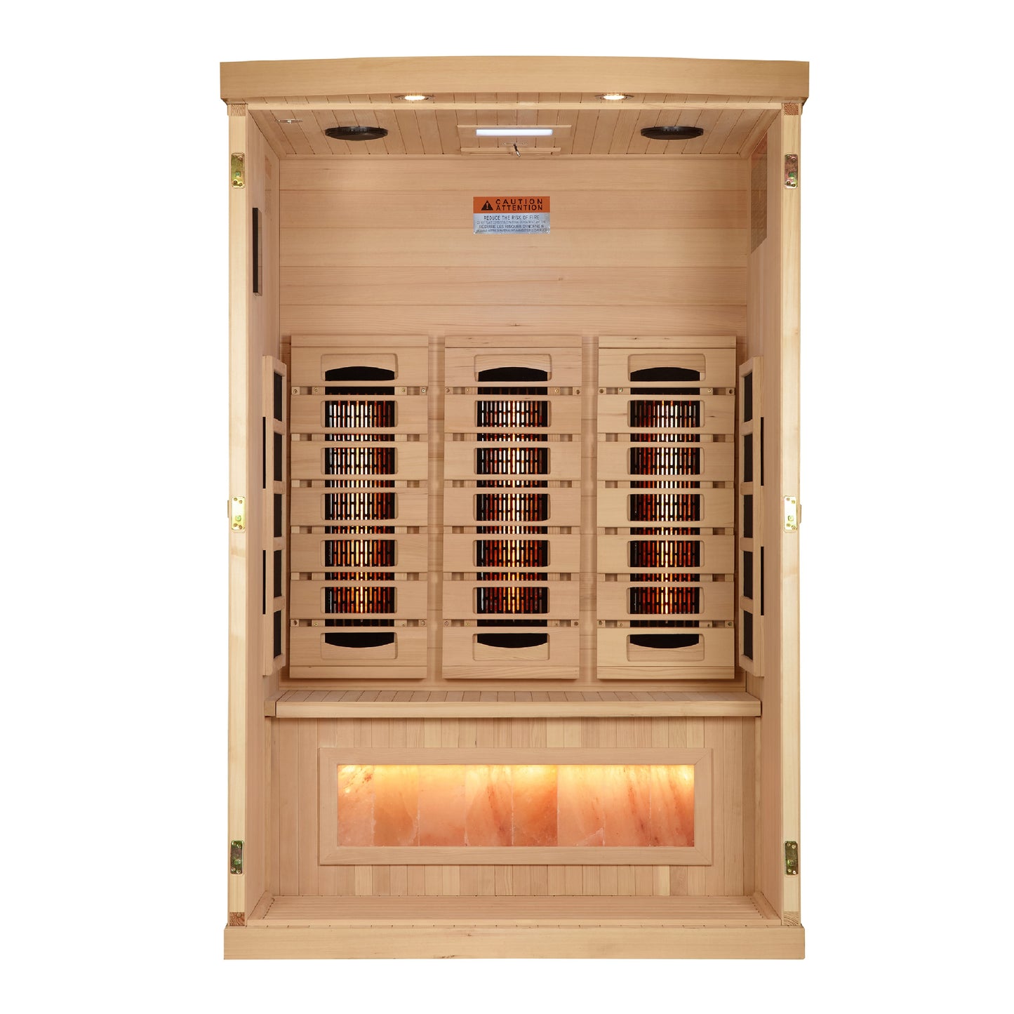 Golden Designs 2025 Reserve Edition Full Spectrum Infrared Sauna with Himalayan Salt Bar – GDI-8020-03