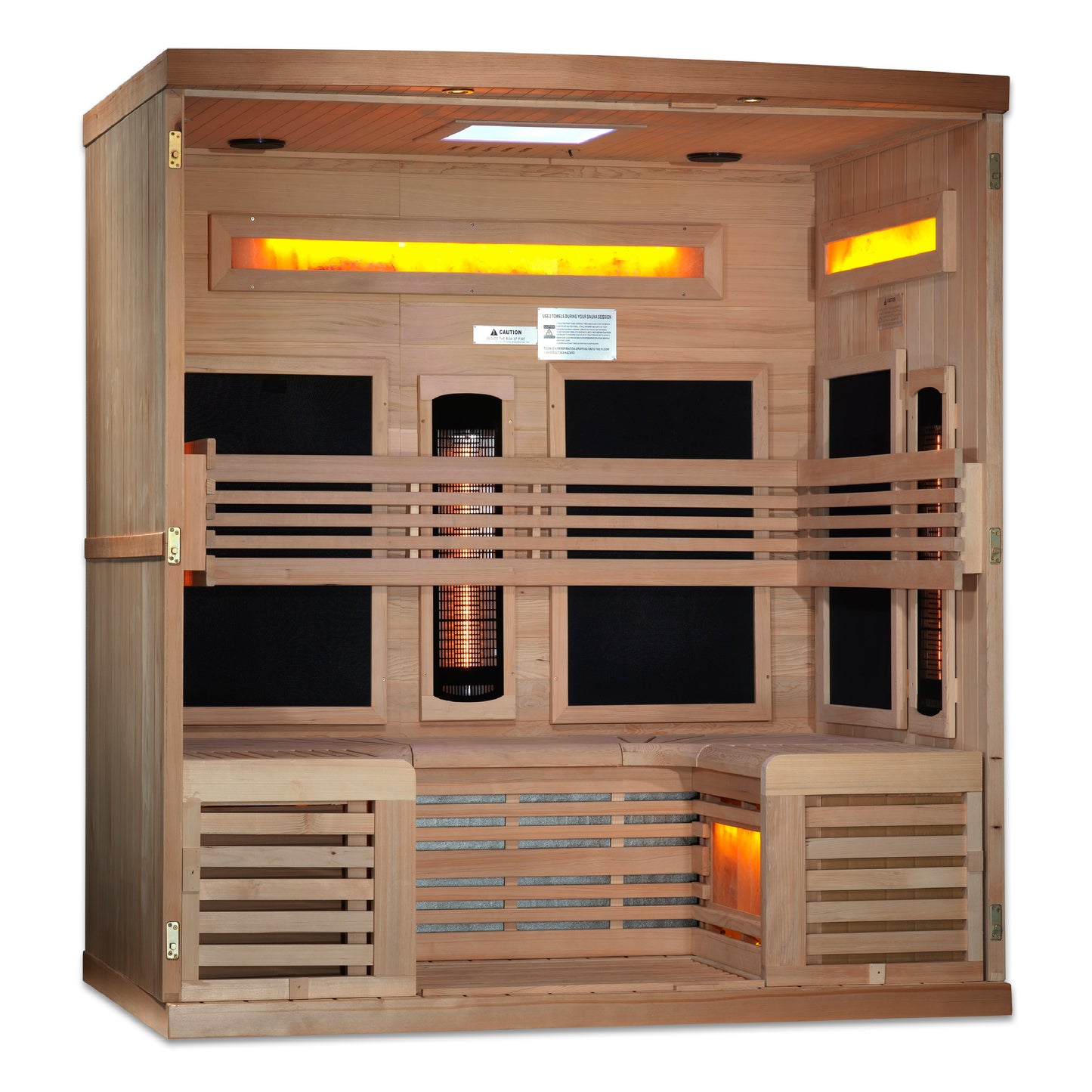 Golden Designs Reserve Edition Full Spectrum Infrared Sauna with Himalayan Salt Bar – GDI-8260-01