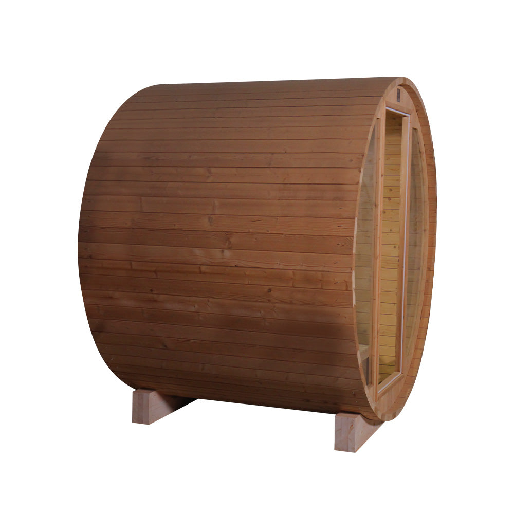 Premium Cedar Barrel Sauna | Glass Front Outdoor Sauna