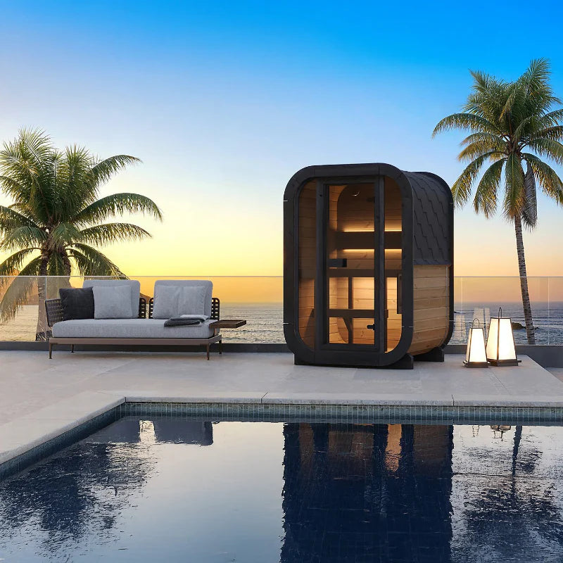 SaunaLife Model CL3G 2 Person Cube-Series Outdoor Sauna Kit