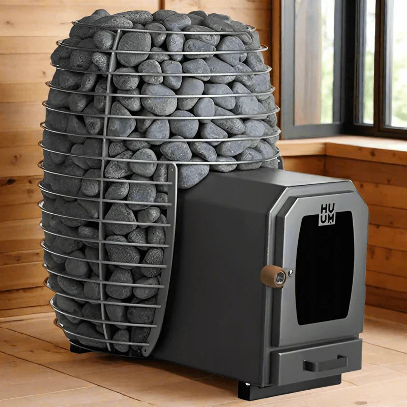 Electric sauna heater sized for a four-person room