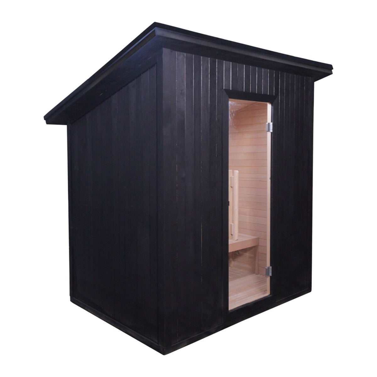 Modern Black Outdoor Sauna | Elegant Rectangular Design