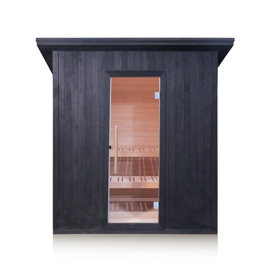 Modern Black Outdoor Sauna | Elegant Rectangular Design