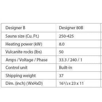 Finnleo-Designer B 8KW Sauna Heater with Rocks