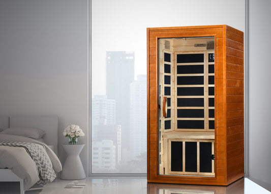 Golden Designs Avila Elite 1-2 Person Ultra Low EMF Infrared Sauna – DYN-6103-01 Elite