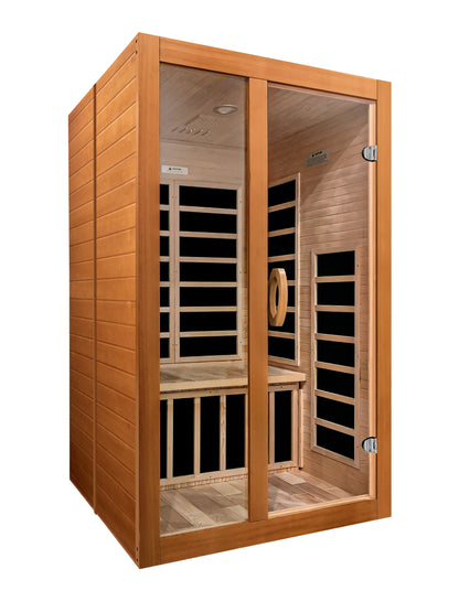 Golden Designs Santiago Elite 2 Person Ultra Low EMF Infrared Sauna – DYN-6209-02 Elite