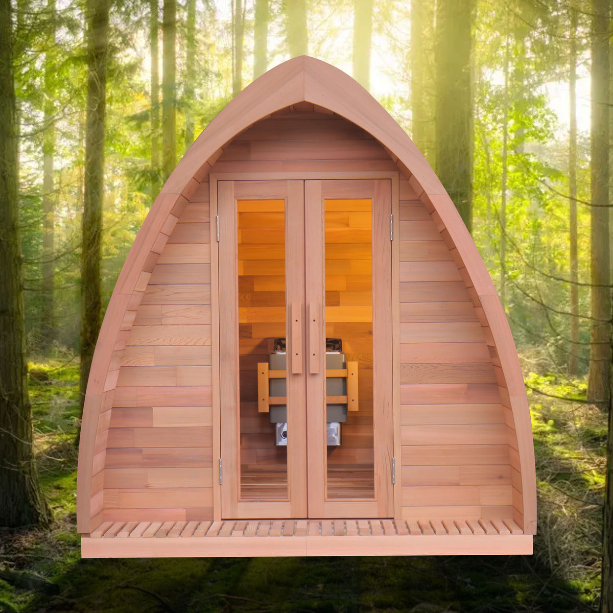 Luxury Pod Sauna | Unique Dome Design with Spruce Finish