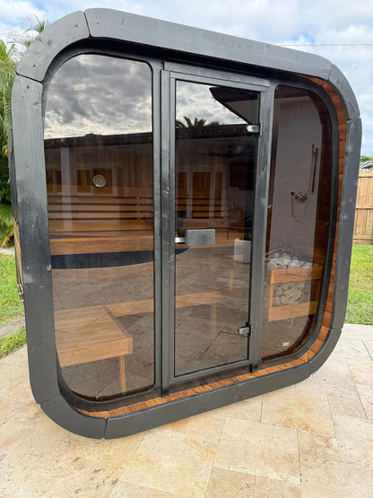 SaunaLife Model CL5G 4 Person Cube-Series Outdoor Sauna Kit