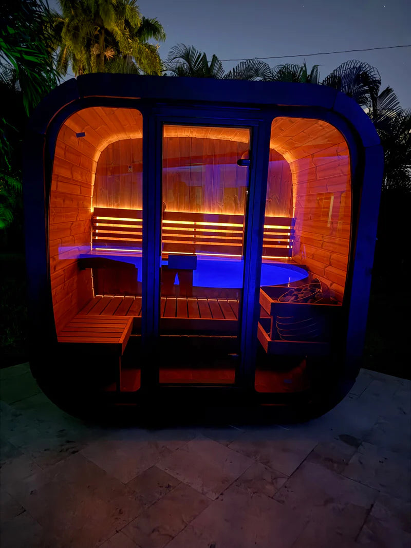 SaunaLife Model CL5G 4 Person Cube-Series Outdoor Sauna Kit