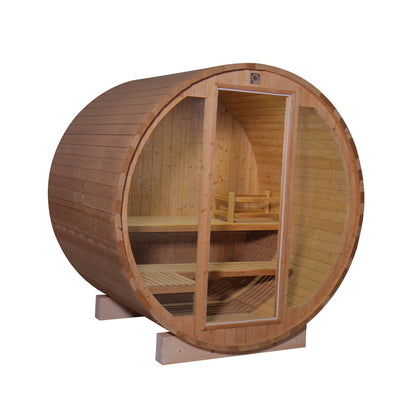 Premium Cedar Barrel Sauna | Glass Front Outdoor Sauna