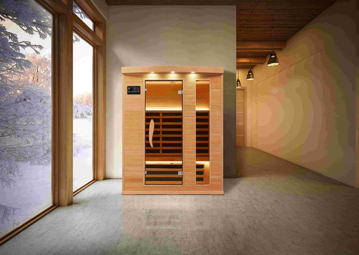 Infrared sauna with AV1 control, chromotherapy and oxygen bar