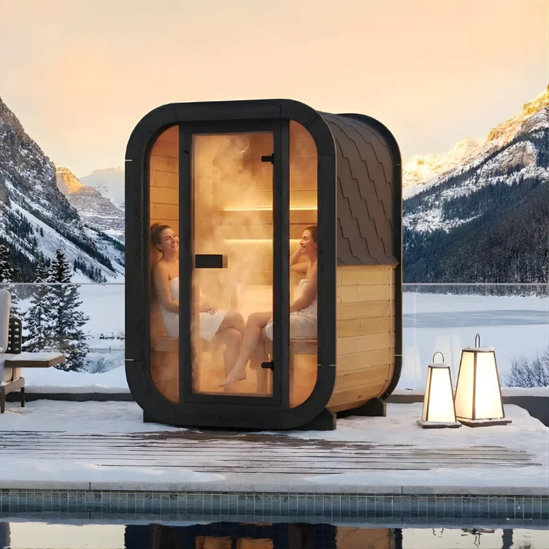 SaunaLife Model CL3G 2 Person Cube-Series Outdoor Sauna Kit