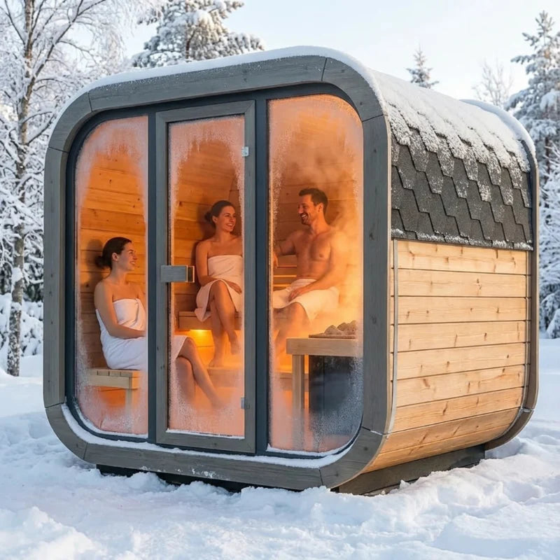 SaunaLife Model CL4G 3 Person Cube-Series Outdoor Sauna Kit