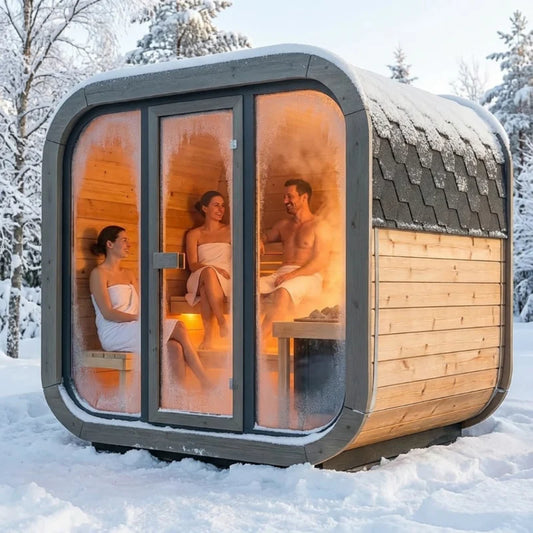 SaunaLife Model CL4G 3 Person Cube-Series Outdoor Sauna Kit