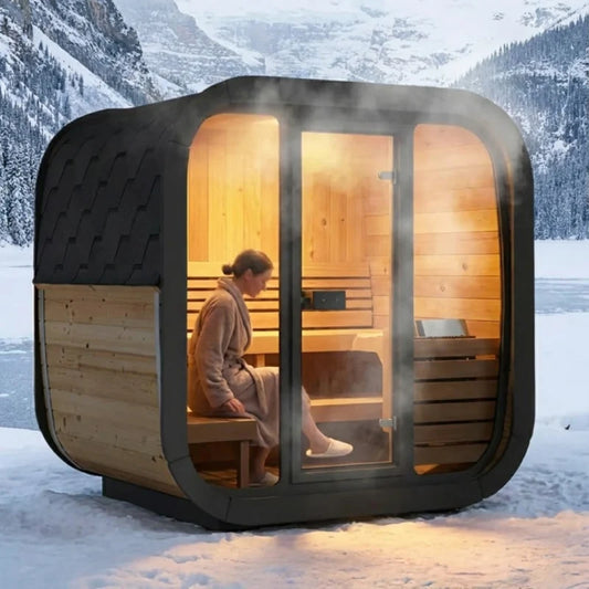 SaunaLife Model CL5G 4 Person Cube-Series Outdoor Sauna Kit