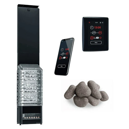 Saunum AIR 10 9.6kW Air Series WiFi Sauna Heater Package - Stainless Steel Open Basket Climate Equalizing Sauna Heater