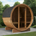 SaunaLife Model E8G 6 Person Sauna Barrel w/ Glass Front