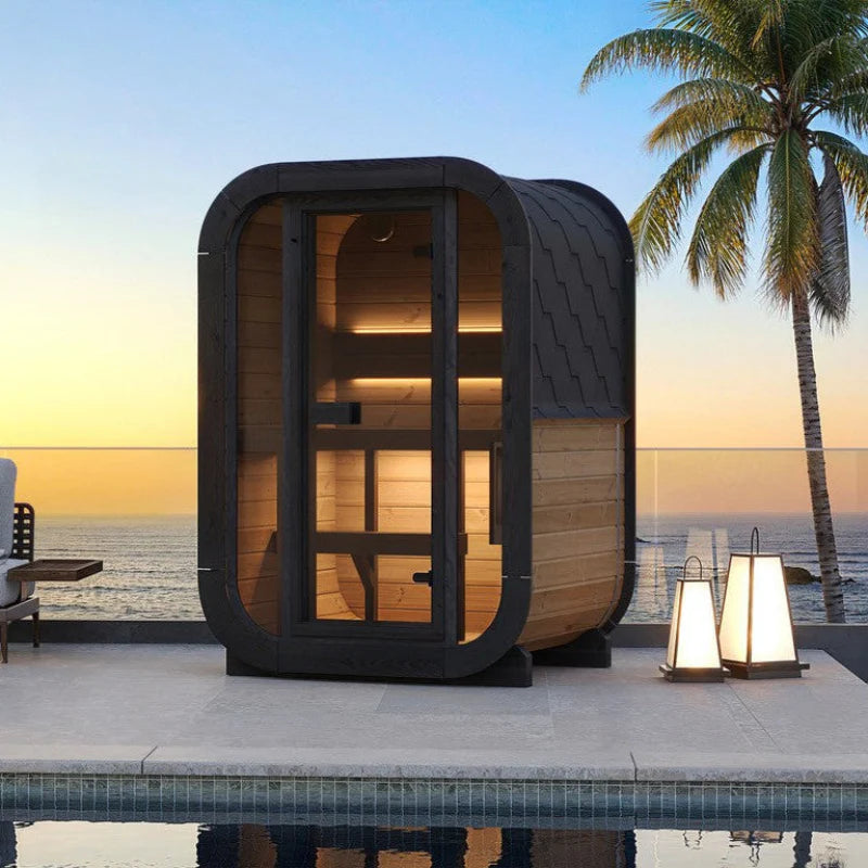 SaunaLife Model CL3G 2 Person Cube-Series Outdoor Sauna Kit